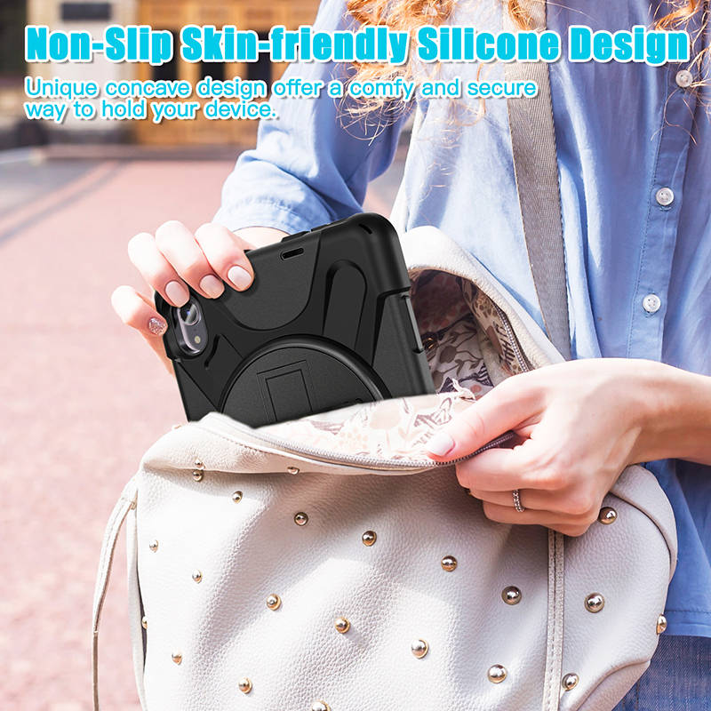 Onepiece iPad Mini 6 Case 8.3 Inch Shockproof Cover with Handle Strap Shoulder Strap-Black