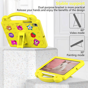 Strawberry Tablet Case with Holder Shoulder Strap for Samsung Galaxy Tab A7 10.4(2020)/TAB S6 lite 10.4(2020/2022/S6 10.5(2019)/S5E 10.5(2019)-Yellow