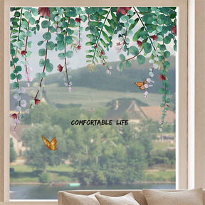 Removable DIY 3D Green Hanging Leaves Vines Home Wall Decoration Sticker