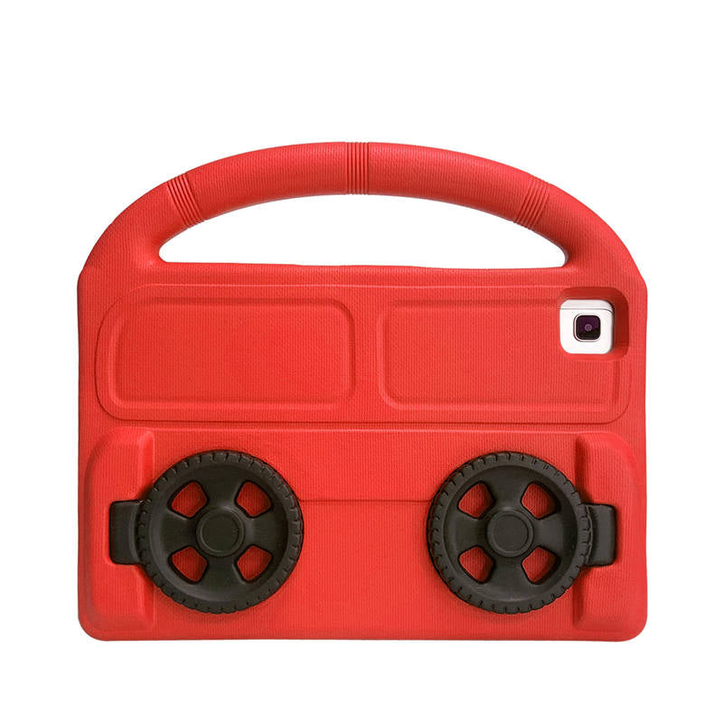 Wheel Samsung Tablet Case For Tab S P6 Lite/A7 (2020)/S5E (2019) Shockproof Stand Cover With Handle Stand-Red