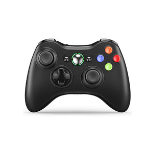 Wireless Dual Shock Controller with Receiver for Microsoft Xbox 360/Slim-Black