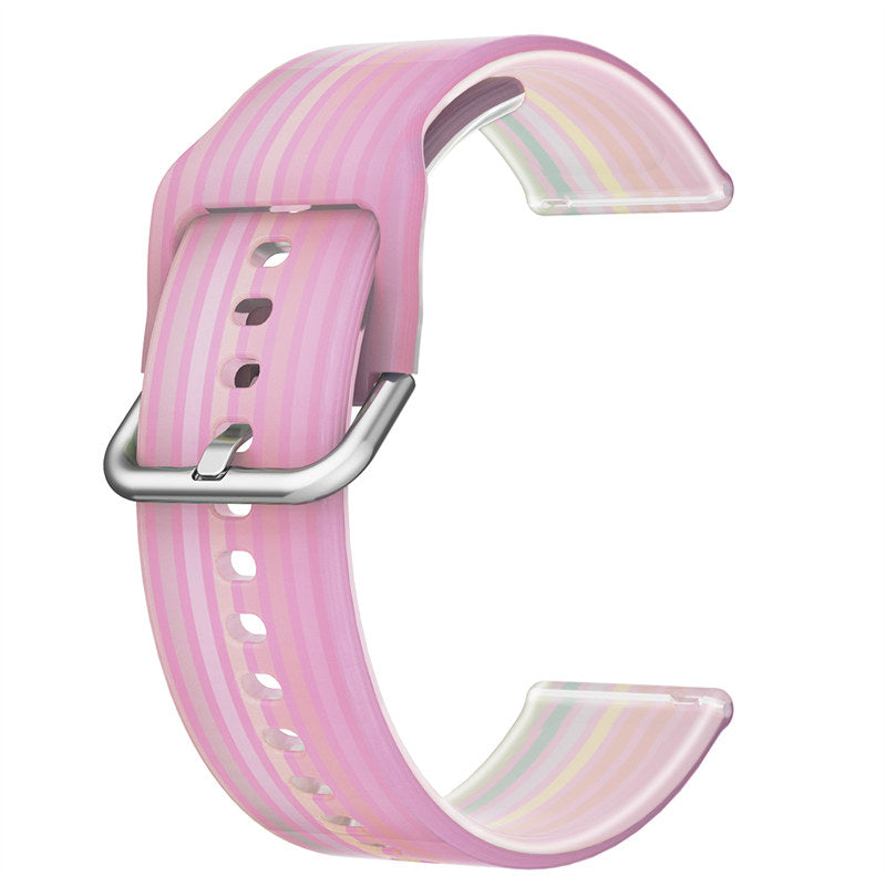 Semi Frosted Watch Strap Transparent Rainbow for Samsung Huawei Watch-06