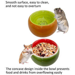 2 Pcs Hamster Ceramic Food Bowl Water Feeding Dish-B