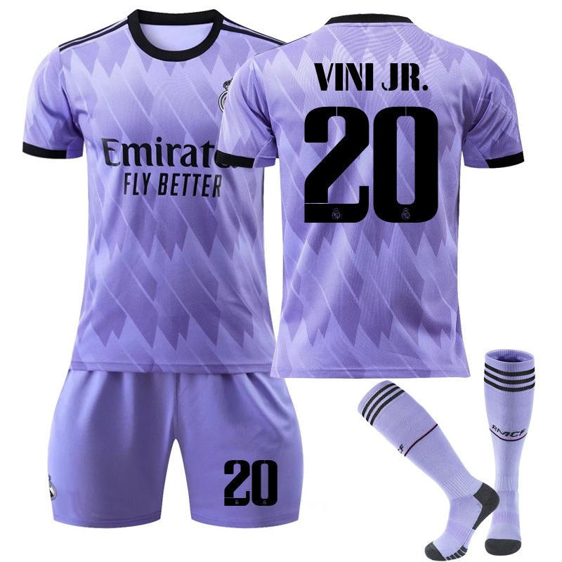 VINI JR #20 Real Madrid Club Away Jersey 2022/23 Soccer Jersey Kit For Adult Kids