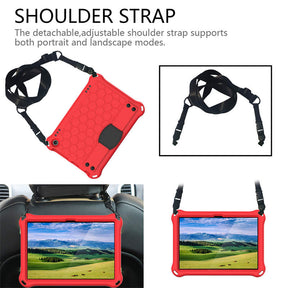 Hive Kindle Fire HD8/HD8 Plus (2020) Tablet Case Durable Stand Cover With Shoulder Strap-RedBlack