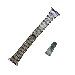 MZ Stainless Steel Watch Band Adjustable Wristbands for Apple IWatch Series SE/1/2/3/4/5/6 For Women-Silver