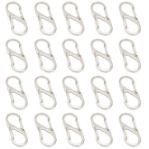 20 Pcs Small Carabiner Keychain Clip Dual Spring Snap Hooks-Silver