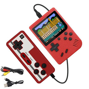 Retro Handheld Game Console with 400 Classical FC Games Support for Two Players-Red