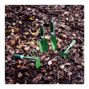 Garden 4 Piece Set Carbon Steel Garden Tool Lightweight Soft PVC Ergonomic Handle Grip Non-Slip -Dark Green