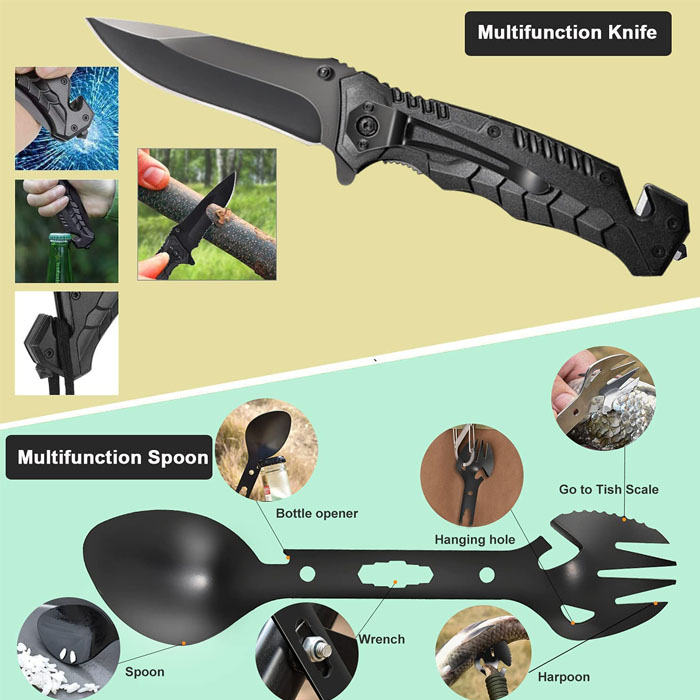 32 In 1 Camping Survival Gear And Equipment Kit-T1
