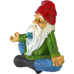 Meditating Old Man Statue Polyresin Weatherproof Gnome Statue