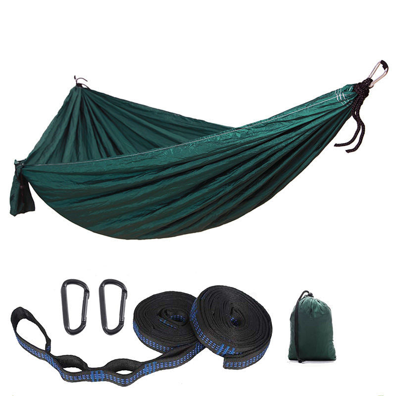 Camping Portable Hammocks with 2 Tree Straps for Travel Beach Backyard-DarkGreen