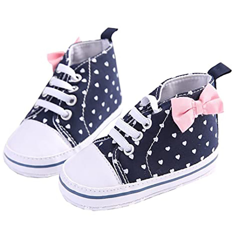 Infant Canvas Soft Sole Anti-Slip Sneakers Toddler Love Print Shoes For Boys Girls-White