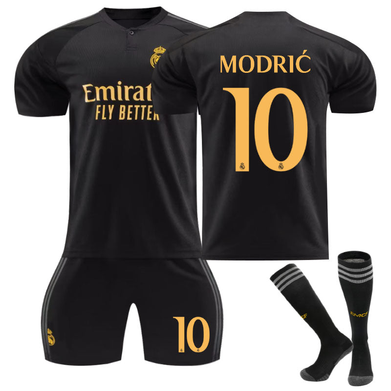 Real Madrid Second Away Jersey MODRIC #10 Soccer Jersey Kids Adult 3Pcs Jersey Kits