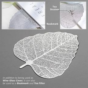 2 Pack Wine Glass Cover 304 Stainless Steel Creative Leaves Shape Cup Lid-Set2