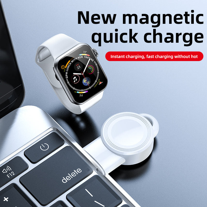 iWatch Magnetic Wireless USB Charger for Apple Watch Series 6/5/4/3/2/1/SE-White