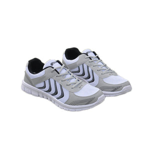 Womens Athletic Mesh Breathable Sneakers Lace Up Comfort Shoes-White Black