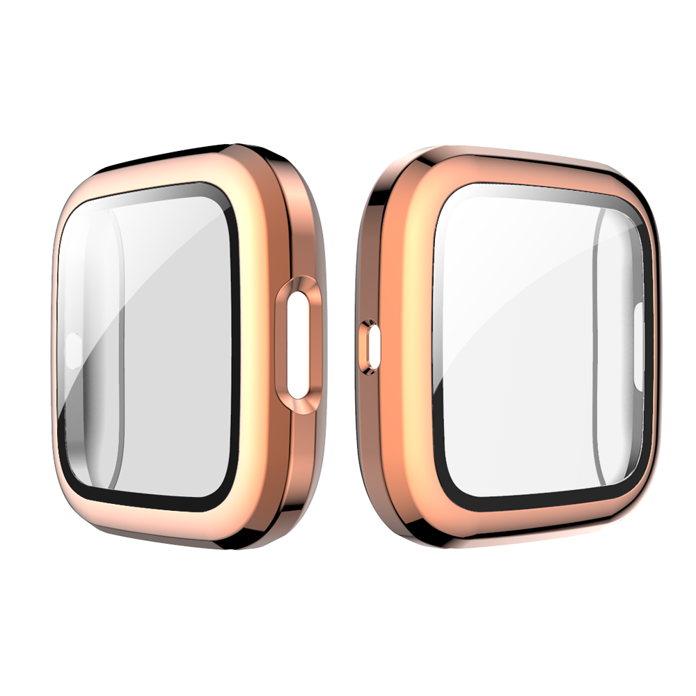 For Fitbit Versa 2 Electroplated PC Slim Full Cover Watch Case -Rose Gold