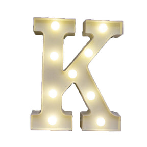 Decorative Led Light Up Number Letters White Plastic Marquee Number Lights Sign Party Wedding Decor Battery Operated (K)