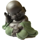 Purple Clay Buddha Statue Monk Figurine Home Decor Creative Crafts Dolls Ornaments -Green