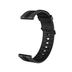 Silicone Band Striped Watch Band For Samsung Galaxy Watch 42/46mm Gear S3 Frontier/Classic(Black Gray)