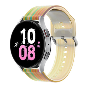 Semi Frosted Watch Strap Transparent Rainbow for Samsung Huawei Watch-07