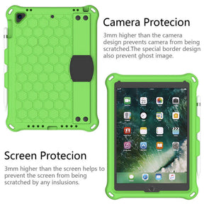 Hive iPad Case For iPad 5/6/Pro 9.7/iPad9.7 Durable Stand Cover With Shoulder Strap-GreenBlack