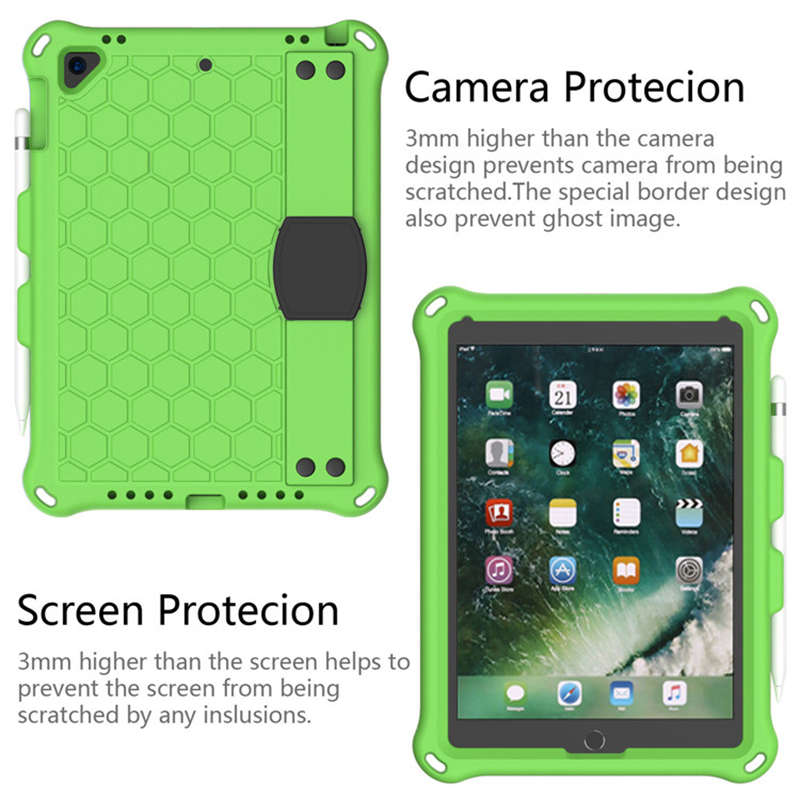 Hive iPad Case For iPad 5/6/Pro 9.7/iPad9.7 Durable Stand Cover With Shoulder Strap-GreenBlack