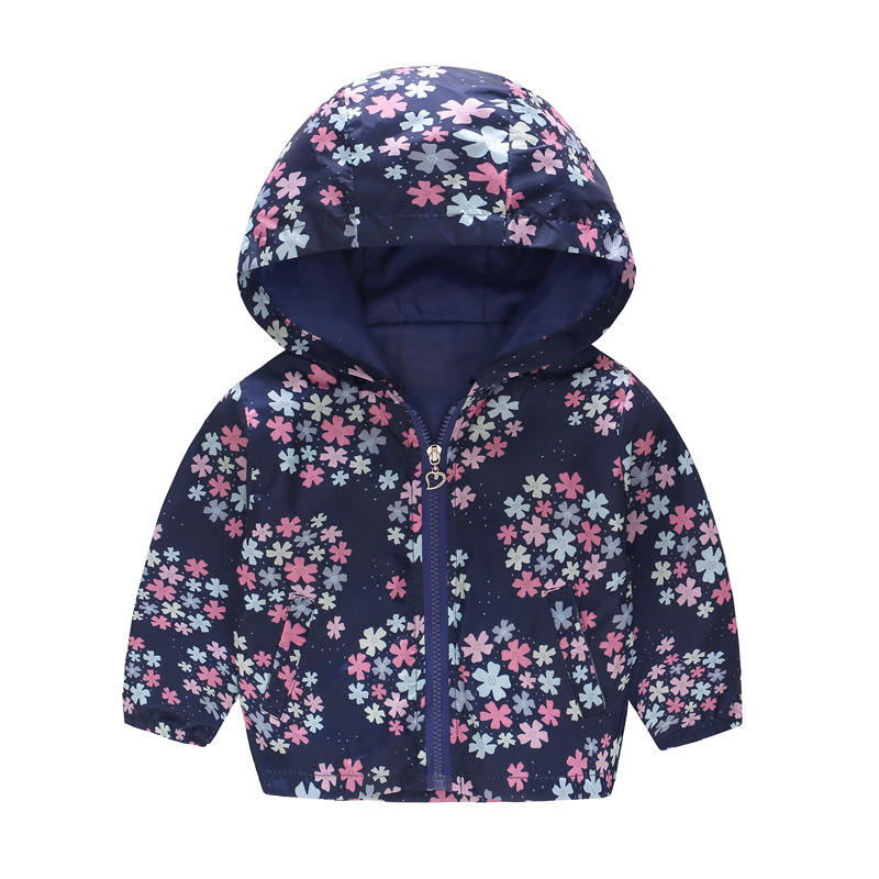 Boys Girls Cartoon Print Zip Lightweight Jacket Hooded Coats Casual Windbreaker-6