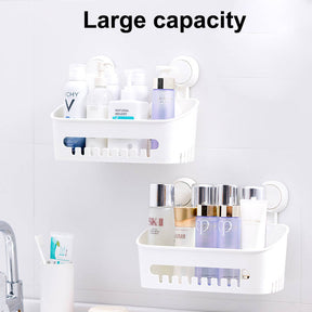 Shower Caddy Drill-Free with Vacuum Suction Cup Removable Storage Basket