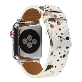 Graffiti Painted PU Leather Watch Band Microfiber Design For Apple Watch SE/6/5/4/3/2/1(Graffiti7)