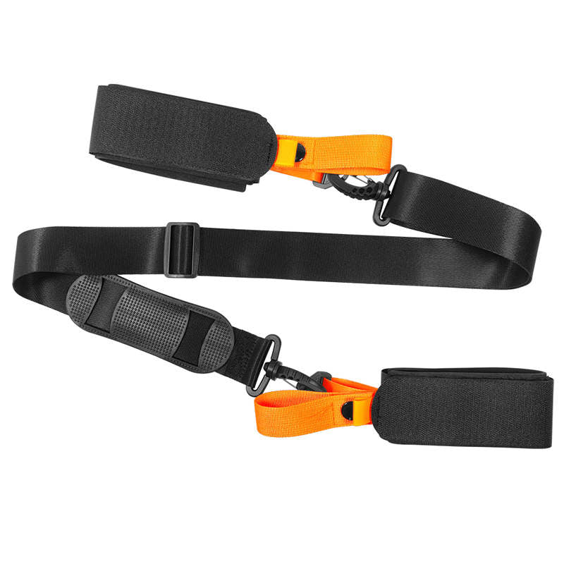 Adjustable Ski Shoulder Straps Handheld Nylon EVA Carrier Straps-D/Orange