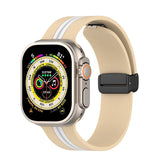 Silicone Bicolor Band with Magnetic Folding Buckle for Apple Watch-10
