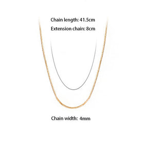 18K Gold Plated Herringbone Necklace Snake Bone Chain for Women Girl Gifts Jewelry