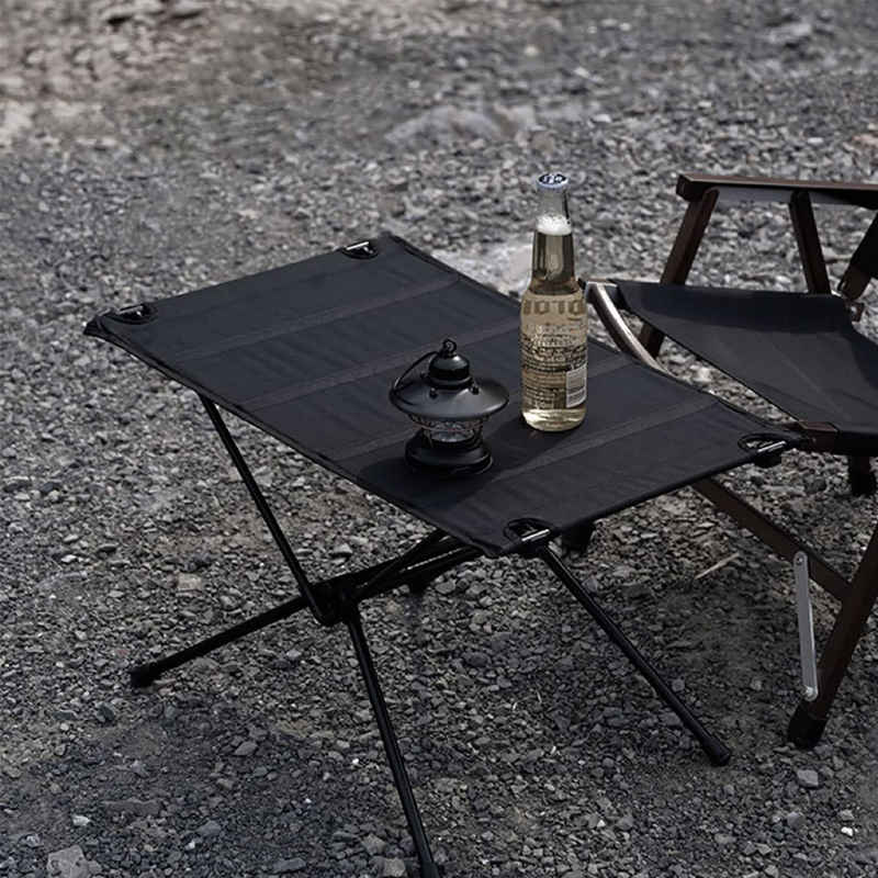 Lightweight Folding Camping Table Washable Fabric with Carry Bag-Black