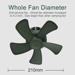 Portable Rechargeable Camping Fan with Lantern Light for Home Office