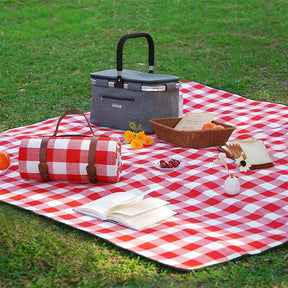 Picnic Blanket Waterproof Foldable Picnic Mat for Beach Camping-Red
