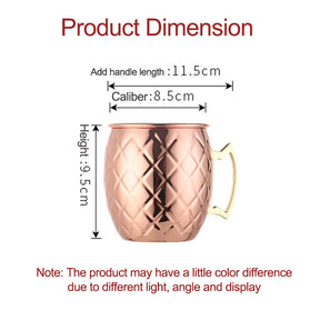 500ml Stainless Steel Moscow Mule Mugs Set of 4 Reticulate Cups-Silver