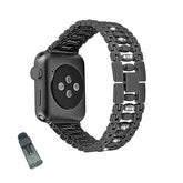TGD Stainless Steel Watch Band Adjustable Wristbands for Apple IWatch Series SE/1/2/3/4/5/6 For Women-Black