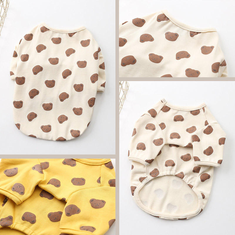 2 Pcs Cute Cartoon Puppy Shirts Breathable Sweatshirt for Summer