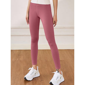 Womens Fleece Yoga Pant High Waisted Tummy Control Athletic Leggings-Pink