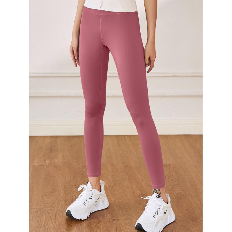Womens Fleece Yoga Pant High Waisted Tummy Control Athletic Leggings-Pink