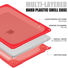 Anti Fall Case Breathable Compatible with Macbook Air 15 2023 A2941-Red