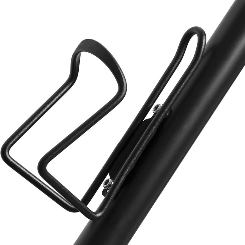 Lightweight Aluminum Alloy Bicycle Water Bottle Cage Holder for Outdoor Activities Drilled Holes Required-Black