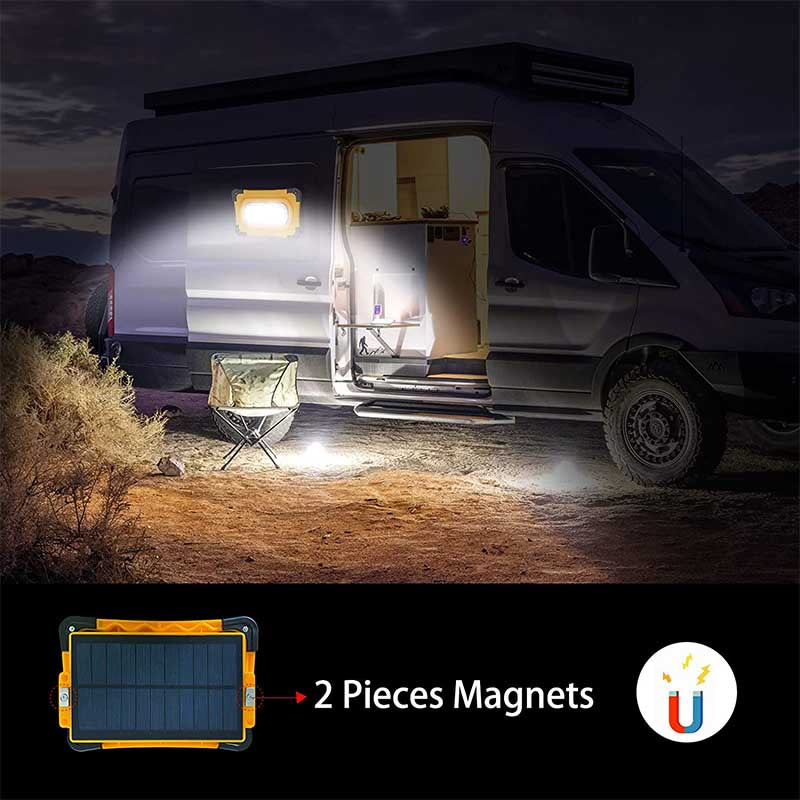 Rechargeable Solar LED Work Light 4 Light Modes for Job Site Lighting Emergency Camping-60W