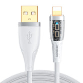 1.2m 2.4A USB A to Lightning Cable Smart Auto Disconnect for iPhone iPad-White