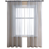 2 Panels Sheer Voile Rod Pocket Elegance Curtains for Living Room Bedroom-38
