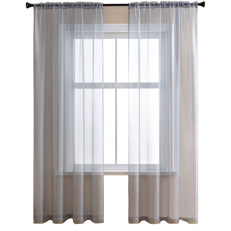 2 Panels Sheer Voile Rod Pocket Elegance Curtains for Living Room Bedroom-38