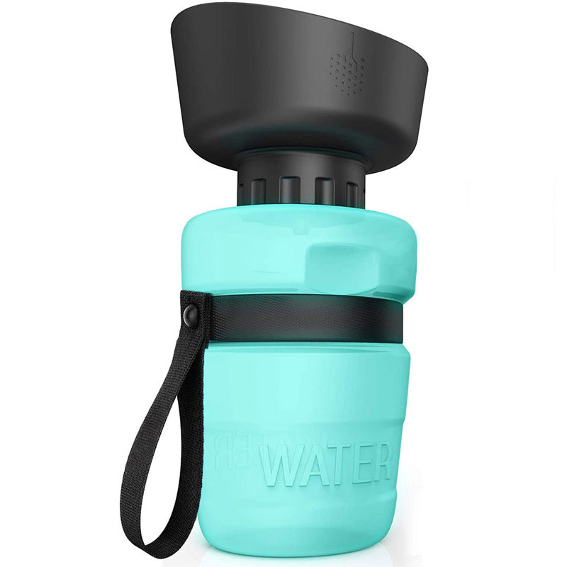 Pet Portable Water Bottles Safety Silicone Collapsible Bottle for Travel 520ML-BlueGreen