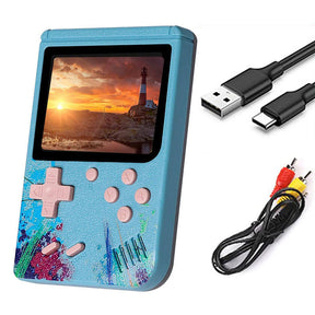 3.0inch Screen Retro Handheld Game Console 500 Classic FC Games Support to TV Output-Blue